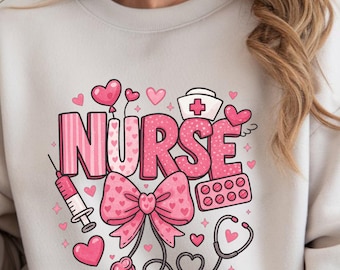 L&D Nurse Coquette T-Shirt, Pink Heart Design, Nurse Appreciation Gift
