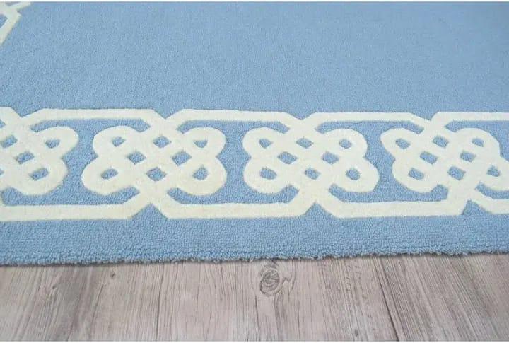 Cornflower Blue Celtic Knot Border Rug — Hand-tufted 8x10 - Etsy