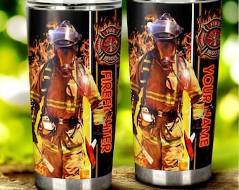 Firefighter Personalized Tumbler Stainless Steel Tumbler Cup 40oz, 30oz, 20oz