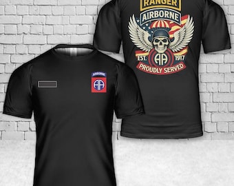Custom Name US Army 82nd Airborne Ranger T-Shirt 3D - Jerrsey - Jacket - 3D All Over Prints