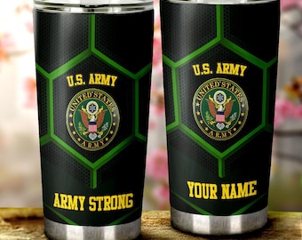 Personalized U.S Army Tumbler Cup Customized Name US Military Tumbler Cup 40oz, 30oz, 20oz