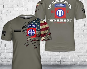 Custom Name US Army 82nd Airborne Division T-Shirt 3D - Jerrsey - Jacket - 3D All Over Prints