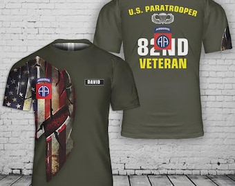 Custom Name US Army 82nd Airborne Division Veteran 3D T-Shirt - Jerrsey - Jacket - 3D All Over Prints