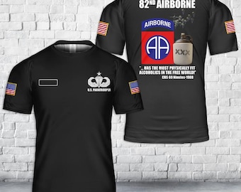 Custom Name US Army 82nd Airborne Division Senior Parachutist Badge T-Shirt 3D - Jerrsey - Jacket - 3D All Over Prints