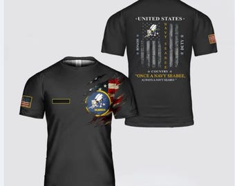 US Navy Seabee All-Over Print T-Shirt, Military Veteran Clothing