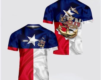 Us Navy T Shirt, Personalized US Navy Master Chief Texas style anchor 3D T Shirt, Navy Military Shirts- 3D All Over Prints Clothing