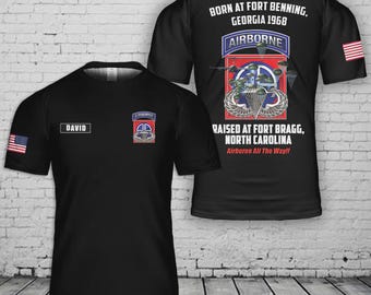 Custom name US Army 82nd Airborne Division Paratrooper Veteran 3D T-Shirt - Jerrsey - Jacket - 3D All Over Prints