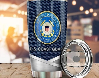 Personalized Name United States Coast Guard Tumbler Cup 40oz, 30oz, 20oz