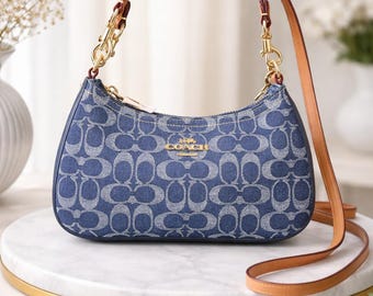 Coach CAF82 Denim Shoulder Bag, Signature Crossbody Handbag
