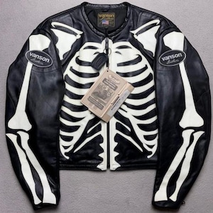 Vanson Skeleton Leather Jacket - Etsy