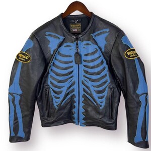Vanson Skeleton Leather Jacket - Etsy