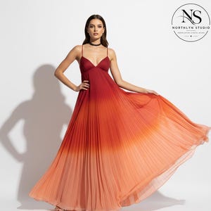 Red Orange Ombre Dress - Etsy