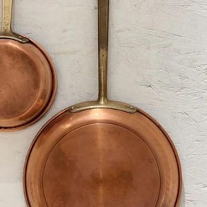 Set di padelle in rame – 3 padelle in rame con manici in ottone
