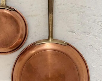 Copper Frying Pans Set – 3 Copper Skillets with Brass Handles
