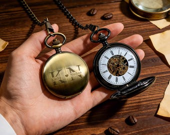 Custom Engraved Mechanical Pocket Watch,Creative pocket watch, retro pocket watches Antique Style Groomsmen Gift,Gift For Him,Gift for Dad