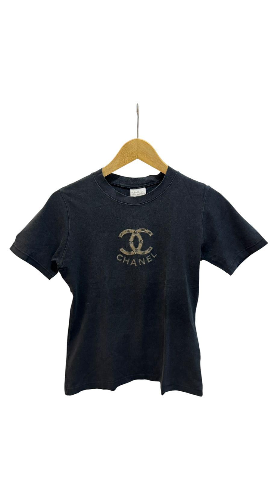 CHANEL vintage tシャツ Vintage 1990s Chanel Boutique Women White Tshirt Small 90s Chanel