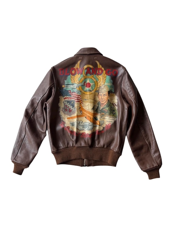 The Real Mccoy's A-2 Leather Flight Jacket Hand Painted US Army