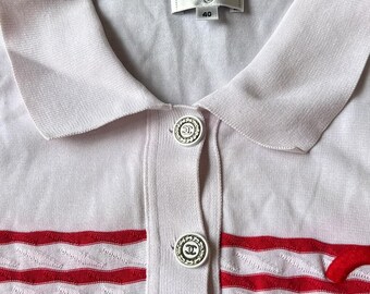 Chanel Knit Polo Shirt Top CC Logo - Etsy