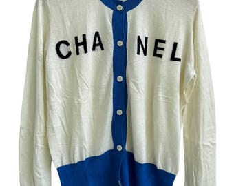 Chanel gebreid vest met knopen logo