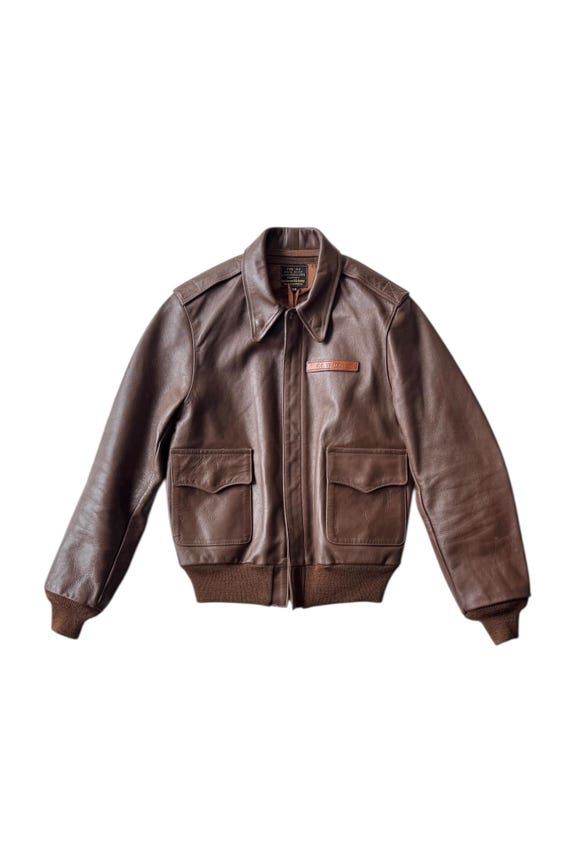 The Real Mccoy's A-2 Leather Flight Jacket Hand Painted US Army