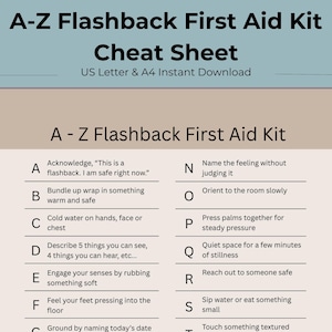 A-Z Flashback Erste Hilfe | CPTSD PDF für Erdungswerkzeuge und Notfallwiederaufnahmen
