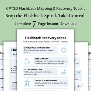 CPTSD Flashback Recovery Toolkit, Grounding Workbook, Trauma Worksheets (Digital Download)