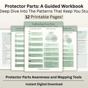Cuaderno de trabajo de mapeo de partes protectoras de IFS / Hojas de trabajo de sanación de traumas de TEPT complejo / Terapia de trabajo de partes guiadas imprimible