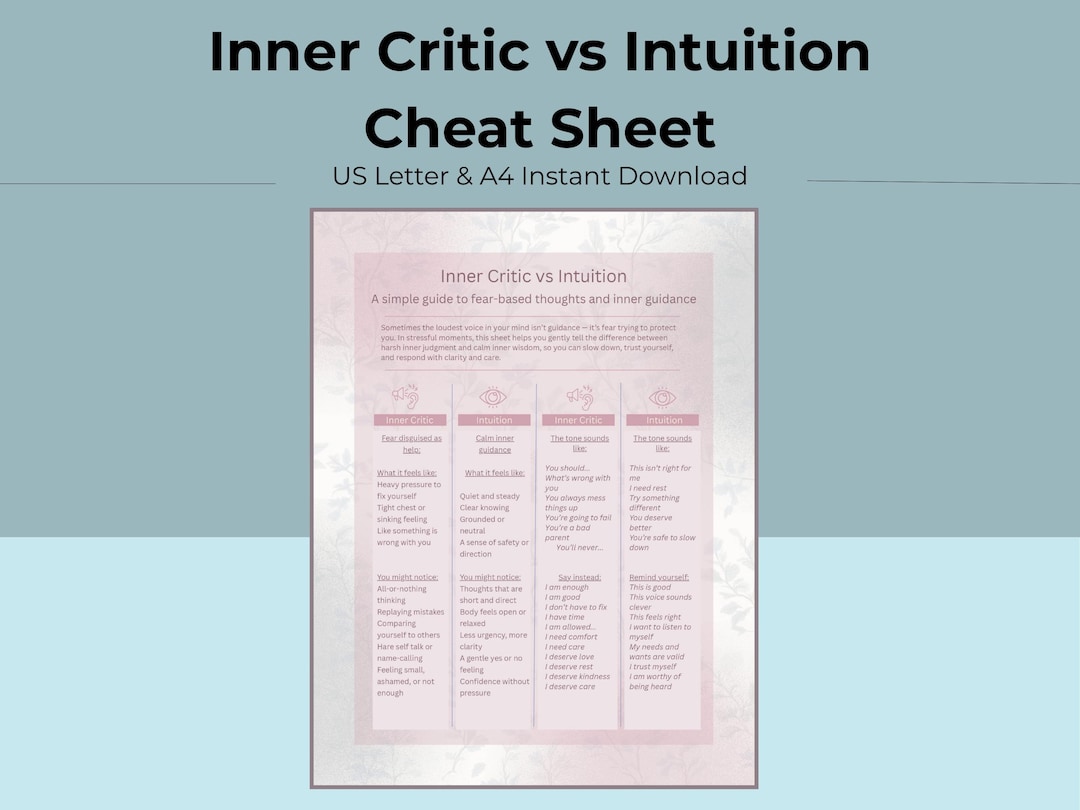Inner Critic Vs Intuition: Discernment Tools and Self Compassion Parts ...