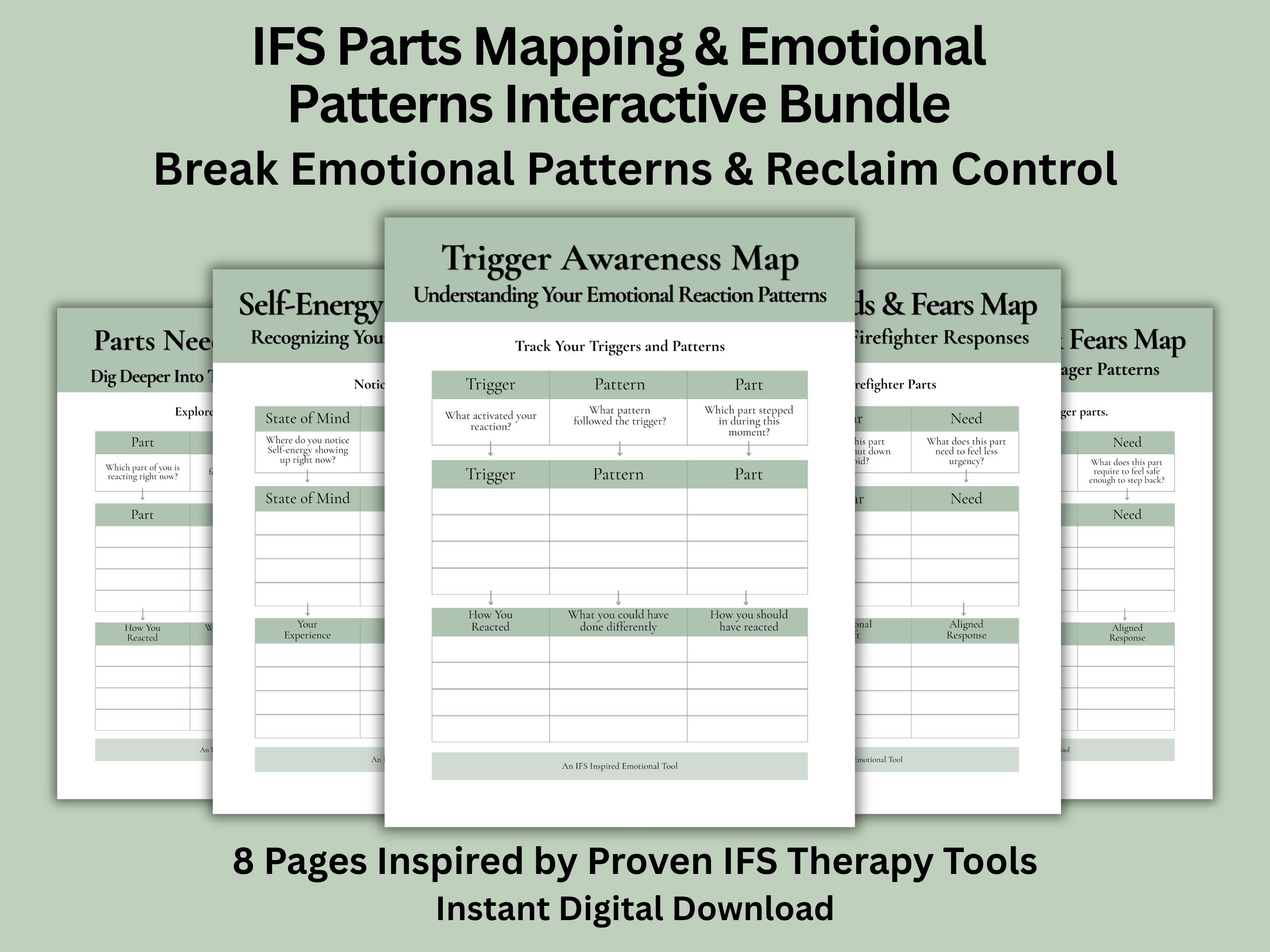 IFS Parts Mapping & Emotional Patterns Bundle | Break Triggers ...