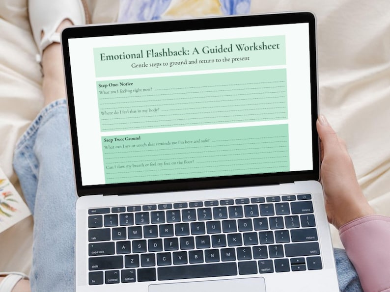 Flashback Worksheets.pdf Emotional Flashback Worksheet | Grounding & Coping Skills Printable ...