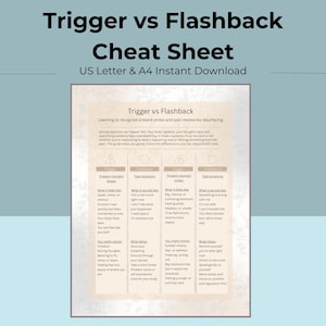 Trigger vs Flashback | Somatic Coping Tools and CPTSD Grounding Hacks PDF