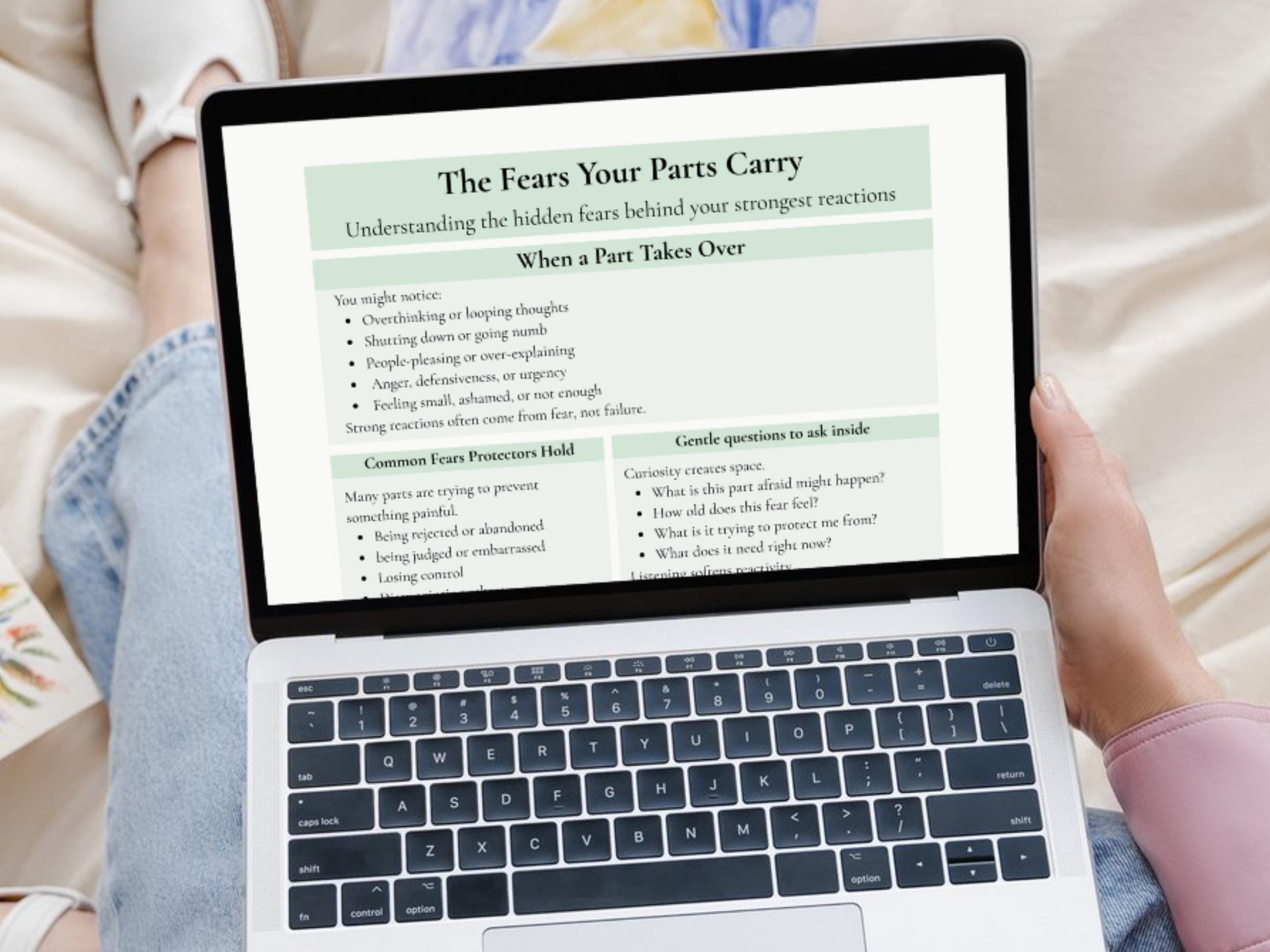 IFS Parts Fears Worksheet | Mapping Protective Parts & Core Wounds ...
