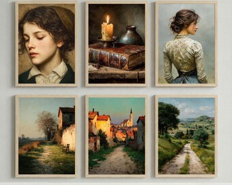 Dark Academia Gallery Wall Art Set: Moody Vintage Prints (Digital Download)
