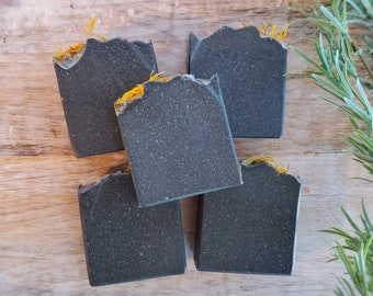 CHARCOAL & TEA TREE Handmade Face Soap Bar- Clarifying Goat Milk Soap Bar for Acne, Face and Body Detox Soap