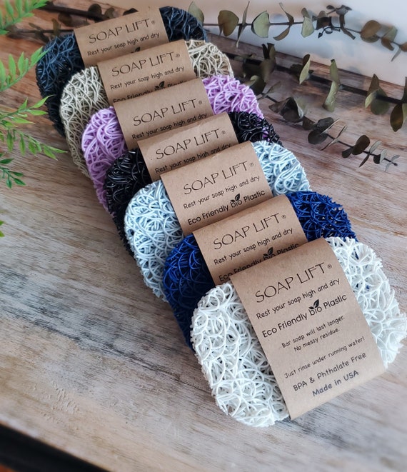 Ecofriendly BPA-Free Kitchen Bathroom Dish Drainer Tray Natural Green Living Sustainable Soap Lifts\u00ae Round Soap Holders Round-A-Bouts