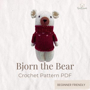 Scandinavian Bear Crochet Pattern PDF, Nordic Amigurumi Toy, DIY Baby Shower Gift, Beginner Nursery Decor Plush