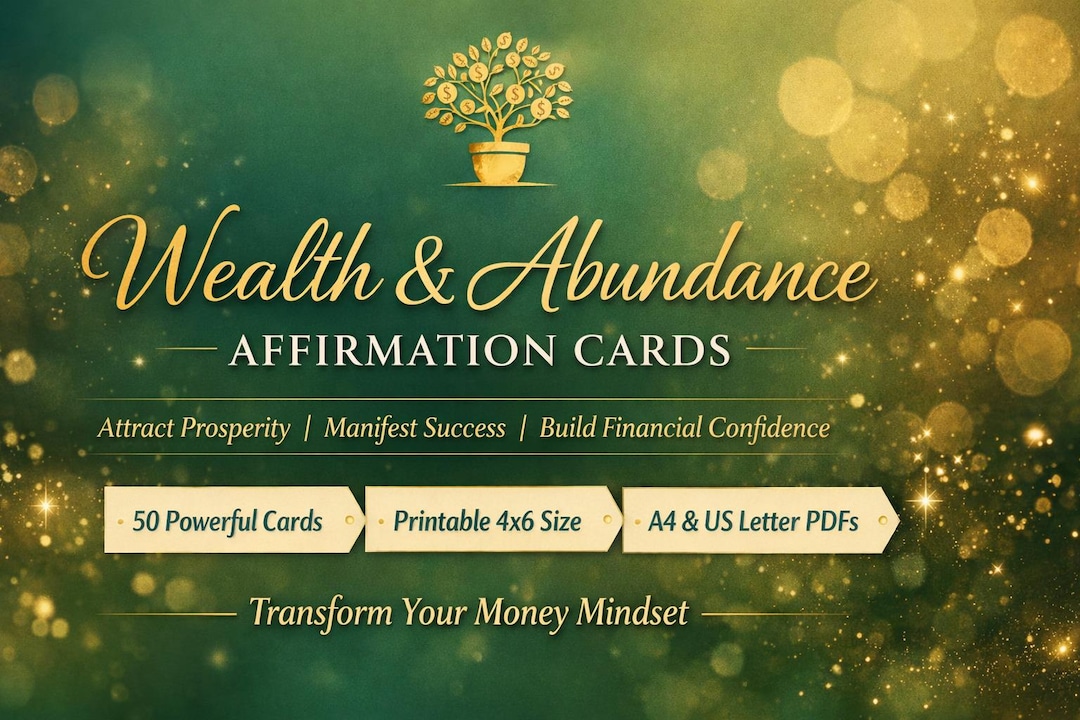 50 Wealth & Abundance Affirmation Cards | Printable Money Mindset Cards ...