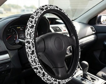Cute Woodland Creature Animal Raccoon Possum Squirrel Turtle Mushroom Woodsy Pattern Neoprene Steering Wheel Cover Grip | Auto Accessories