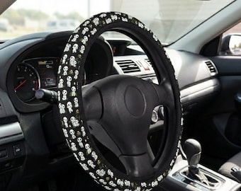 Studio Ghibli Kodama Princess Mononoke Forest Spirit Nature Anime Neoprene Steering Wheel Cover Grip | Auto Accessories for Car