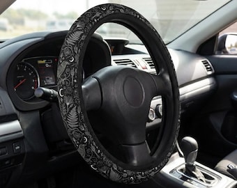 Dark Crow Raven Gothic Witchy Pattern Cottagecore Black Vehicle Accessories for Car Mystical Gothic Decor Steering Wheel Cover Grip