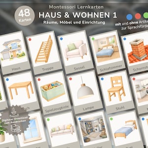 Home & Living Flashcards | German as a Second Language Learning for Children | the color | Vocabulary Picture Cards | Language Development in Kindergarten and Preschool (PDF)