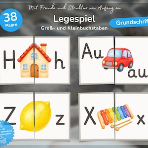 ABC Anlautkarten Grundschrift | Alphabet Legespiel mit 38 Paaren | Einschulung 2026 | Buchstaben lernen PDF | Schulanfang KiTa Vorschule Bild 7
