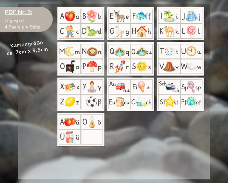 ABC Anlautkarten Grundschrift | Alphabet Legespiel mit 38 Paaren | Einschulung 2026 | Buchstaben lernen PDF | Schulanfang KiTa Vorschule Bild 10