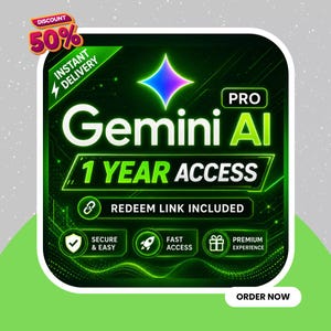 Gemini Al Pro (1-Year Full Access) Redeem Link Fast Delivery