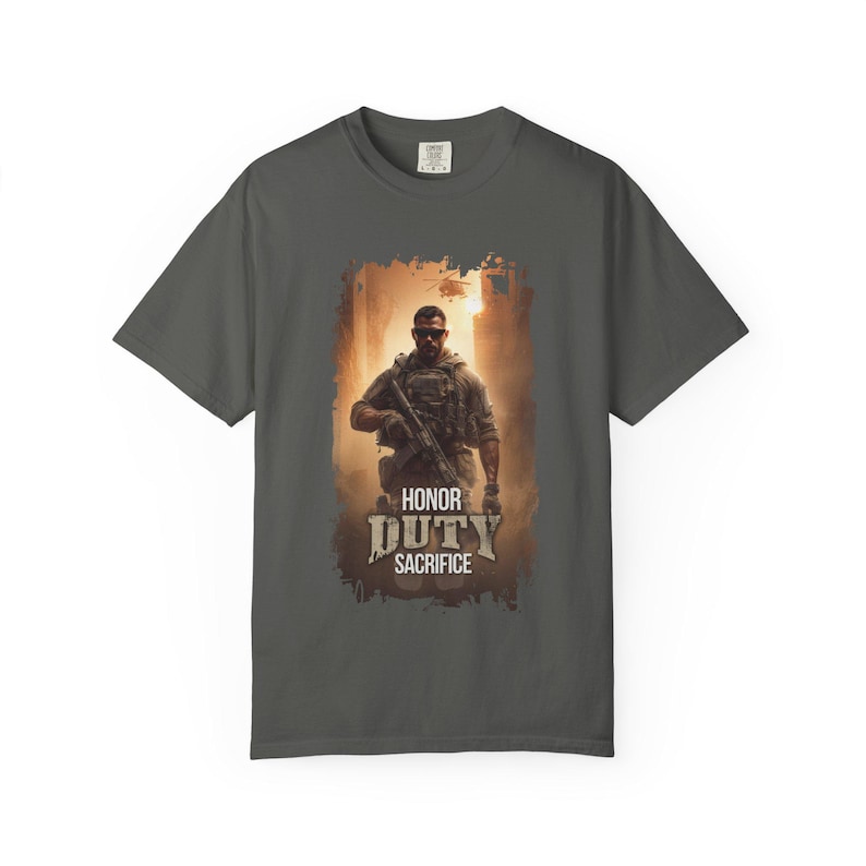 Honor Duty Sacrifice Military Graphic T-Shirt, Tactical Stoic Cotton Tee image 8