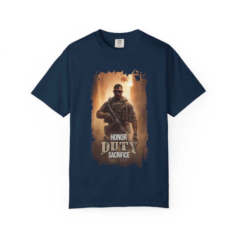 Honor Duty Sacrifice Military Graphic T-Shirt, Tactical Stoic Cotton Tee image 7