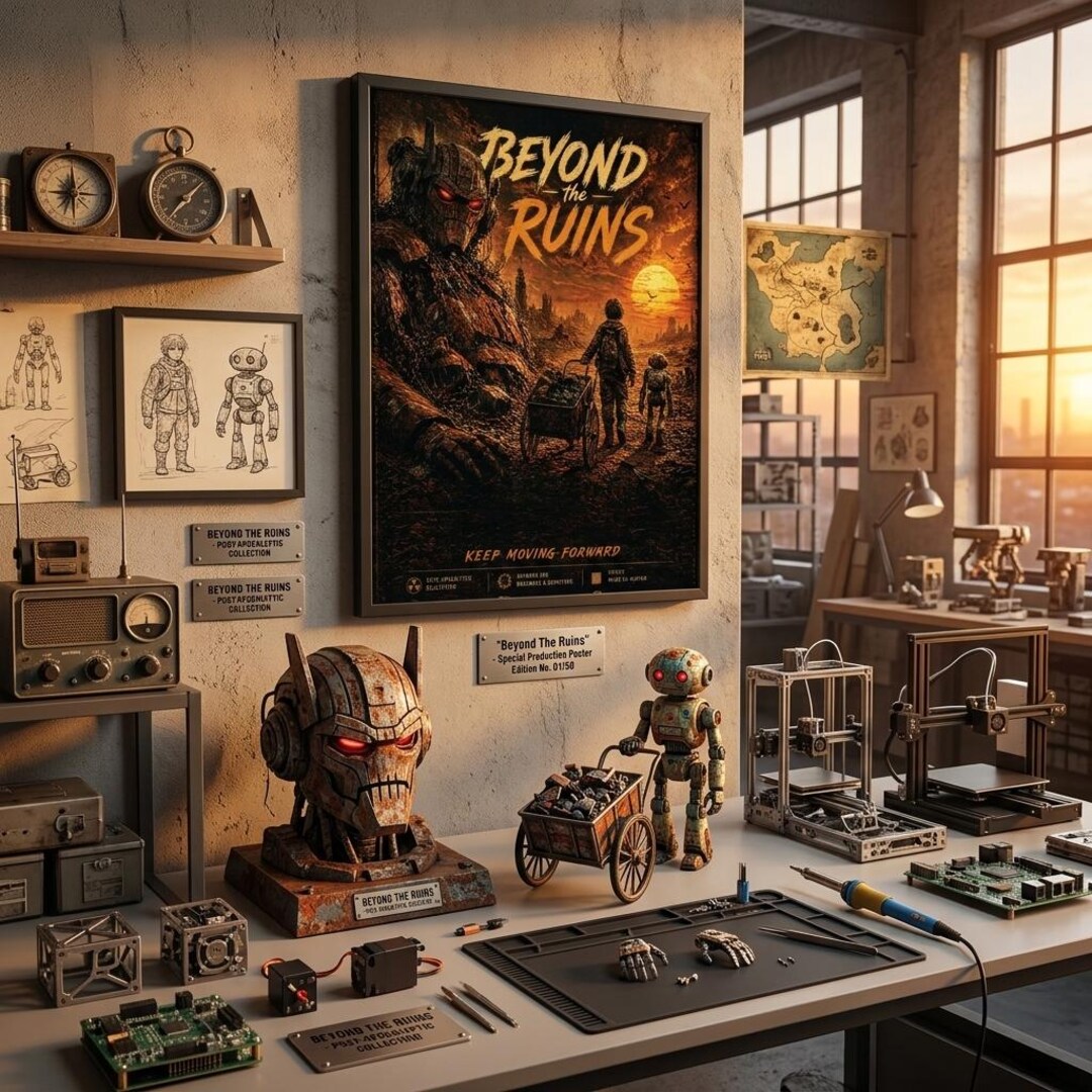 Post Apocalyptic Robot Child Poster, Sci-fi Dystopian Wall Art (digital ...