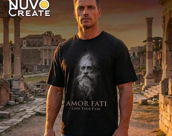Amor Fati Skull Portrait T-Shirt | Love Your Fate philosophical tee