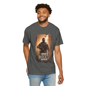 Honor Duty Sacrifice Military Graphic T-Shirt, Tactical Stoic Cotton Tee image 10