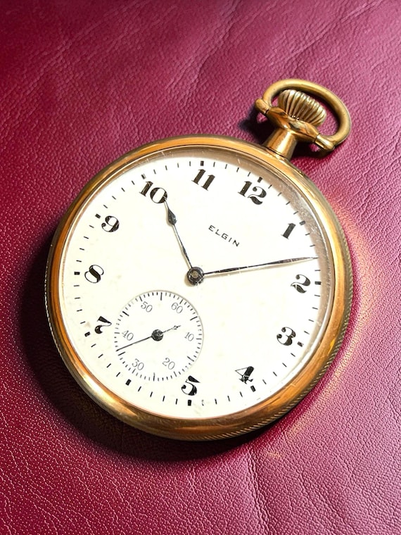 1919 Elgin Grade 315 Pocket Watch, Ornate Gold Filled Case, Blued Hands (Fully Serviced)